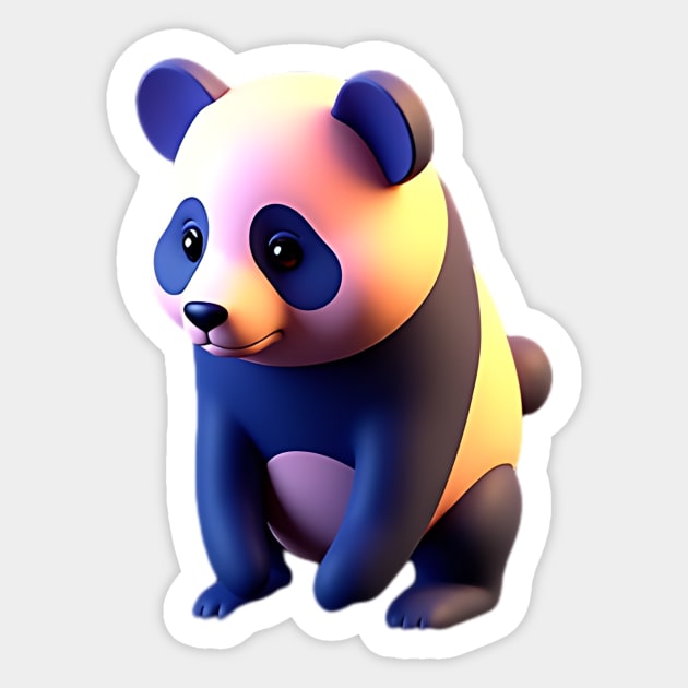 Chibi Kawaii Panda 3D Sticker by animegirlnft